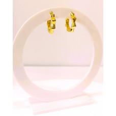 Ασημένια επίχρυσα σκουλαρίκια κρίκοι με ζιργκον (SE90)